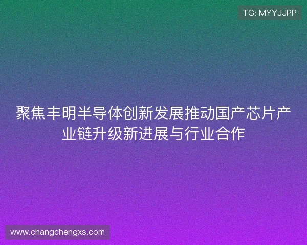 聚焦丰明半导体创新发展推动国产芯片产业链升级新进展与行业合作